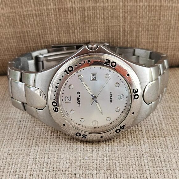 Lorus Men Wristwatch Date Calendar Watch Quartz Analog Silver Tone Wrist Watch - Picture 7 of 11